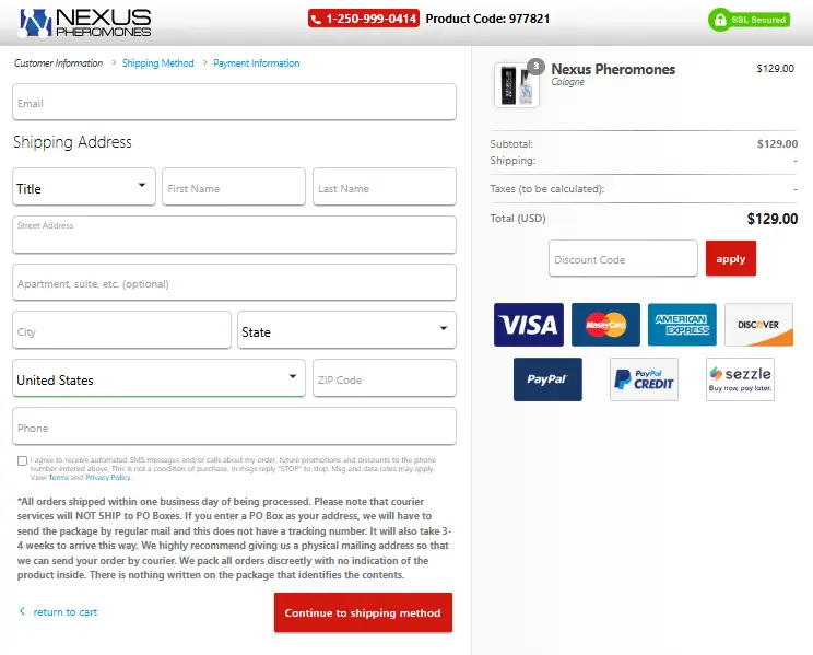Nexus Pheromones - Secure Checkout